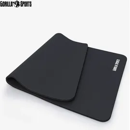 Gorilla Sports GORILLA SPORTS® Yogamatte - 190x100x1,5 cm, mit Tragegurt, - Rutschfest, Schwarz - Gymnastikmatte, Fitnessmatte, Sportmatte, Trainingsmatte, Übun... - Schwarz
