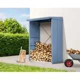 Hörmann Kaminholzregal Elegant-V Typ 1 112,7 x 102,5 x 198 cm taubenblau