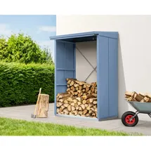Hörmann Kaminholzregal Elegant-V Typ 1 112,7 x 102,5 x 198 cm taubenblau