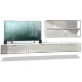 Vladon Wohnwand, Sand, 260x150x37 cm, Wohnzimmer, Wohnwände, Anbauwände