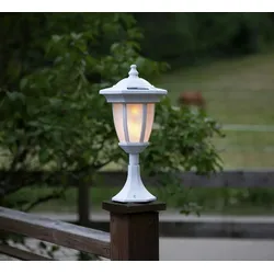 LED Solar Laterne 4in1 Tisch/Boden/Wand gelbe LED Sensor weiß