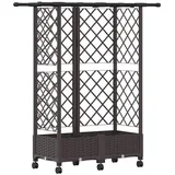 vidaXL Hochbeet mit Rankgitter und Dach 124 x 40 x 127 cm Braun