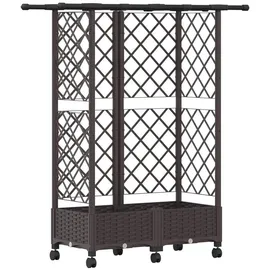 vidaXL Hochbeet mit Rankgitter und Dach 124 x 40 x 127 cm Braun