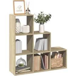 Raumteiler-Bücherregal 3 Etagen Sonoma-Eiche 99x29x99 cm