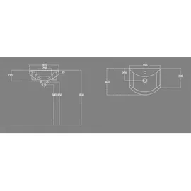 Aqualine Zero Möbelwaschtisch 45,5 x 40 cm (6045)