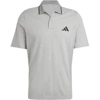 adidas Essentials Small Logo Pique Polo Shirt, medium grey heather/black S
