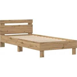 vidaXL Bettgestell mit LED Artisan-Eiche 100 x 200 cm