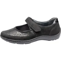 WALDLÄUFER Riemchenballerina anthrazit / schwarz 37,5