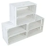 Kistenkolli Altes Land Obstkistenregal 3er Set 60 x 40 x 30 cm Weiß