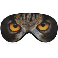 Schlafmaske mit Eulen-Gesicht, Augenbinde, Tieraugen, verstellbar, superweich, weich, für Männer und Frauen, Reisen und Nickerchen