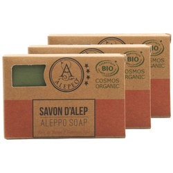 ALEPEO Handseife ALEPEO Aleppo Olivenölseife mit Rosenblütenduft 100 g 3er Pack