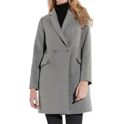 vestino Damen Kurz-Mantel Alltags-Mantel stylischer Basic-Mantel Langarm-Jacke 900430 Grau - XS