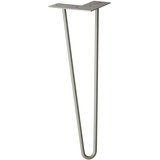 Wagner Möbelbein/Tischbein/Möbelfuß - Hairpin Leg Retro Style - Stahl Vintage, 12 x 12 x 40 cm, Bein konisch/schräg verlaufend, integrierte Anschraubplatte - 12824701