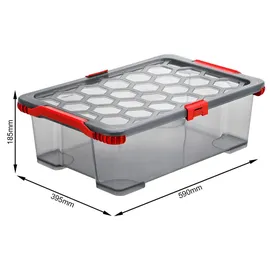 Rotho Evo Total Protection Aufbewahrungsbox 59,0 x 39,5 x 18,5 cm 3-tlg. rot