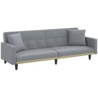 vidaXL Schlafsofa mit Kissen Hellgrau Stoff