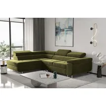 kaiser möbel Ecksofa mit schlaffunktion und bettkasten, Eckcouch ATOM Olive Links - Grün