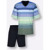 HAJO Shorty Geringelt Marine/Pistazie 48/50