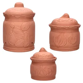 Mambocat 3er Set Terra Tontöpfe braun 3 x 1,5 l