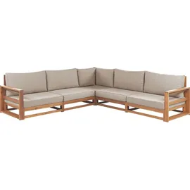 Beliani Lounge Set 5-Sitzer Loungeset Hellbraun