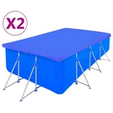 vidaXL Poolabdeckungen 2 Stk. PE Rechteckig 90 g/m2 400x207 cm