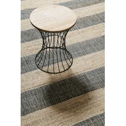 Teppich GREEN LOOOP "Virgil", anthrazit braun,anthrazit braun, B:80cm H:4mm L:150cm, Jute, Teppiche, Jute handgewebt, Natur, Wohnzimmer, Schlafzimmer, modern, gestreift