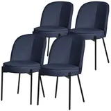 ML-DESIGN Polsterstuhl Esszimmerstühle mit Rückenlehne moderne Design Lounge Küchenstühle (4 St), Esstischstühle 4er Set Dunkelblau Küchenstuhl Polyester bis 120 kg blau