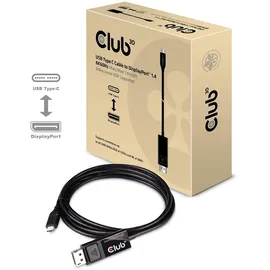 Club 3D USB-C zu DisplayPort Adapterkabel 1,80 m Schwarz