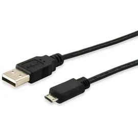 Equip 128594 USB 2.0 A auf Micro-B Kabel, 1.0m , M/M, Schwarz