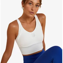 Bustier Yoga Crop Damen - weiss ultraweiß|ultraweiß M