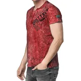 RUSTY NEAL T-Shirt RUSTY NEAL, Herren, Gr. 3XL, rot (weinrot), 100% Baumwolle, bedruckt, normal, Rundhals, Shirts T-Shirt, im coolen Used-Look-Design
