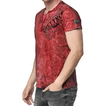 RUSTY NEAL T-Shirt RUSTY NEAL, Herren, Gr. 3XL, rot (weinrot), 100% Baumwolle, bedruckt, normal, Rundhals, Shirts T-Shirt, im coolen Used-Look-Design