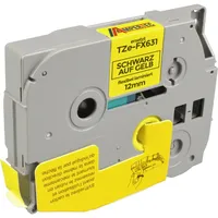 Ampertec P-Touch Band kompatibel zu TZe-FX631 schwarz auf gelb
