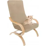 Sesselbezug Stretch - Husse für Schwingsessel - Cappuccino Beige - Samt - Passend für Poäng Sessel - Beige