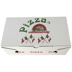 Toscana Ondulati Pizzakarton Calzone, 30 x 16 x 10 cm, Pappe, Grün/Weiß/Dunkelrot, 100 Stück