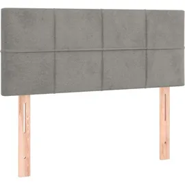 vidaXL Boxspringbett mit Matratze & LED Hellgrau 90x200 cm Samt