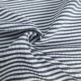 Vayliro Seersucker Streifen Stoff Meterware,3m x 145cm Seersucker Stoff Bekleidungsstoff Stoffe zum Nähen Kleiderstoff für DIY Basteln Hemden Kleidungsdekorationen Heimdekoration,Marineblau B