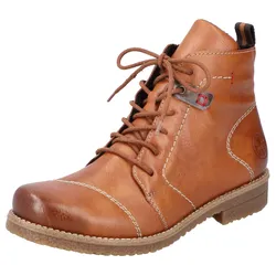 Schnürstiefelette RIEKER, Damen, Gr. 39, braun, Lederimitat, elegant, Schuhe, mit toller Steppnaht