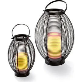 esotec Solarleuchte Dekoleuchte Laternen CHIARA 2er-Set wetterfest METALL 102218