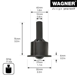 Wagner Tischauszugsrolle aus Kunststoff Tragkraft 32 kg Ø 27 mm Schwarz