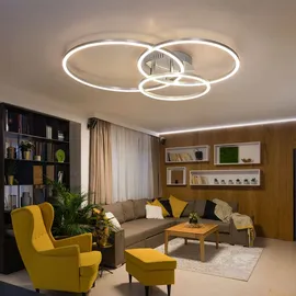 GLOBO LED Deckenlampe, Ringe-Design, Metall, L 68 cm