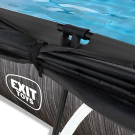 EXIT TOYS EXIT Black Wood Pool 300x200x65cm mit Filterpumpe und Sonnensegel - schwarz