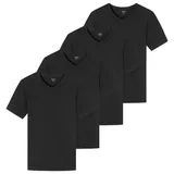 SCHIESSER UNCOVER by SCHIESSER Herren T-Shirt 4er Pack - V-Ausschnitt Schwarz XL