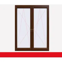 2-flüglige Balkontür Kunststoff Pfosten Macore beiseitig