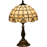 Uziqueif Tiffany Tischlampe, 12 Zoll Dekorative Tischlampe Aus Buntglas, Vintage deko Nachttischlampen Für Schlafzimmer, Lampenfassung Aus Zinklegierung Tiffany Lamp, Gelb