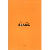 Rhodia 19600C - Notizblock N°19 (DIN A4+, 21 x 31,8 cm, mikroperforiert, liniert mit Rand, 80 Blatt) 1 Stück orange