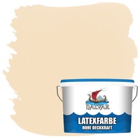 Halvar Latexfarbe hohe Deckkraft Weiß & 100 Farbtöne - abwischbare Wandfarbe für Küche, Bad & Wohnraum Geruchsarm, Abwischbar & Weichmacherfrei (5 L, Wüstensand)
