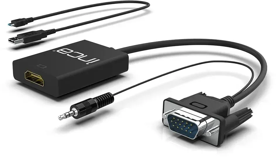 Inca IVTH-02 Videokabel-Adapter 0,2 m HDMI Typ A (Standard) VGA (D-Sub) Weiß