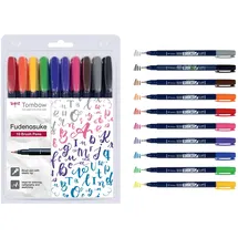 Tombow Fudenosuke Brush Pen 10 St. mehrfarbig