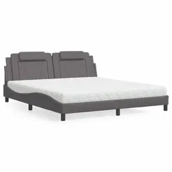 Bett mit Matratze – Grau, 180x200 cm – Luxus & Komfort für dein Schlafzimmer