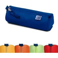 Oxford Federmäppchen für Mädchen und Jungen, Ø 7 cm rund, groß, langlebig, blau
